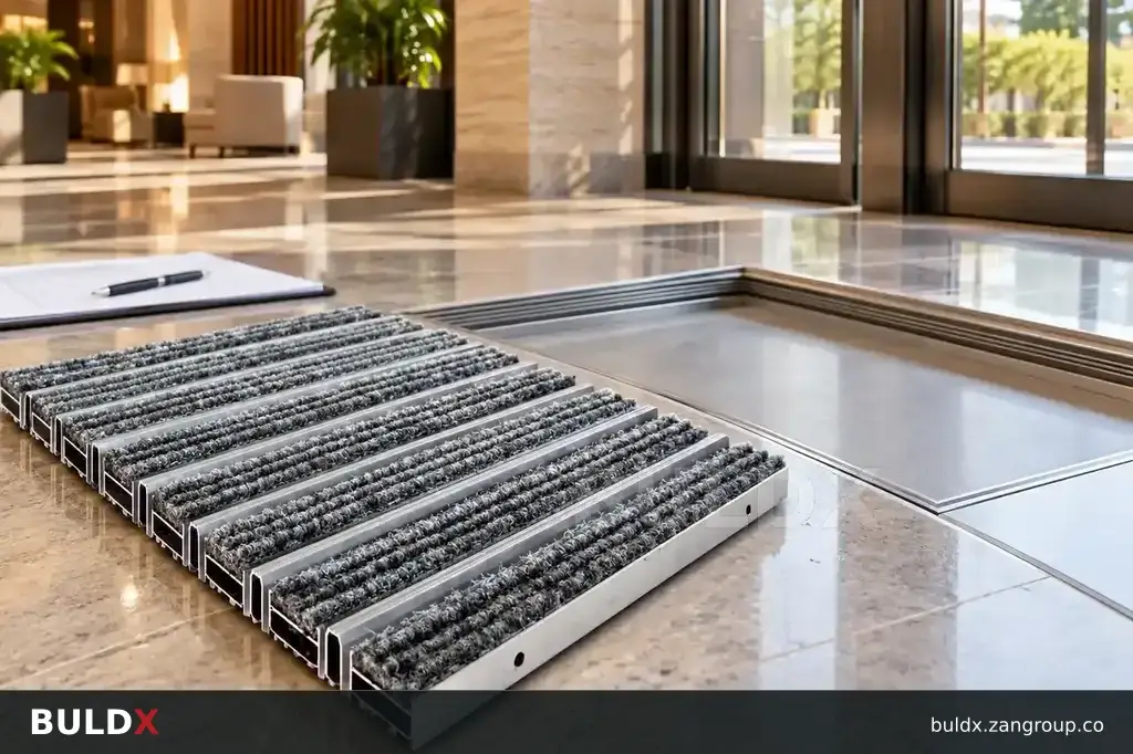 AI-generated application context: Entrance mat RFQ: recess survey, inserts and installation scope