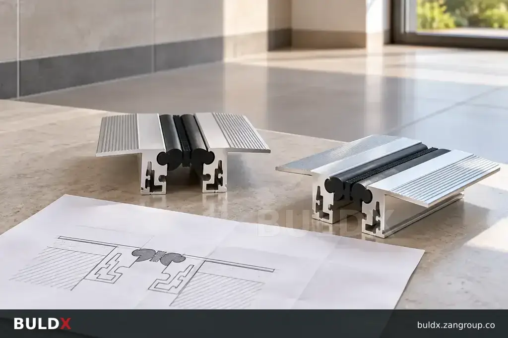AI-generated application context: Keeping expansion joints continuous from floor to wall