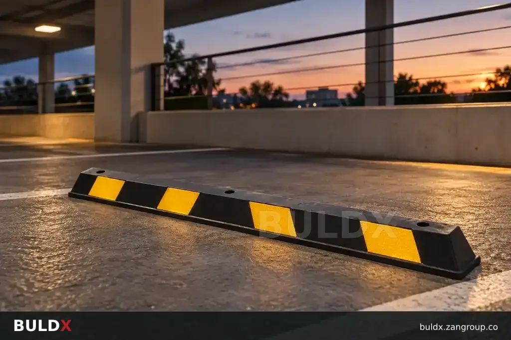 AI-generated application context: Reflective parking products and site visibility
