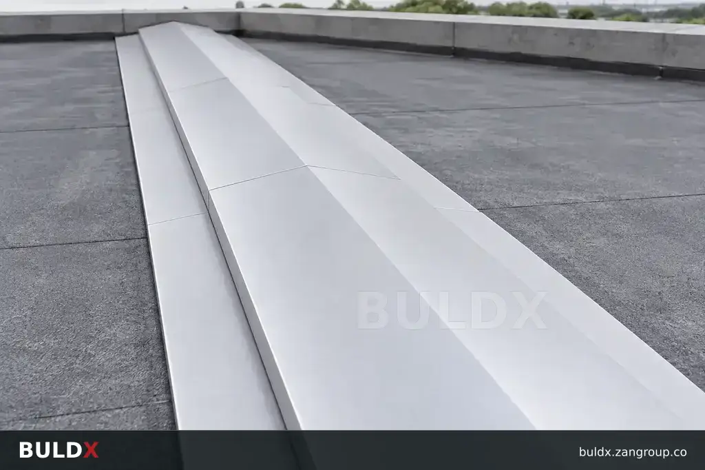 AI-generated application context: Roof expansion joints and waterproofing continuity