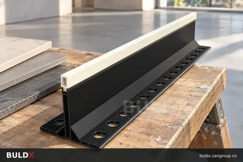 AI-generated application context: Screed movement joints and the finish above them