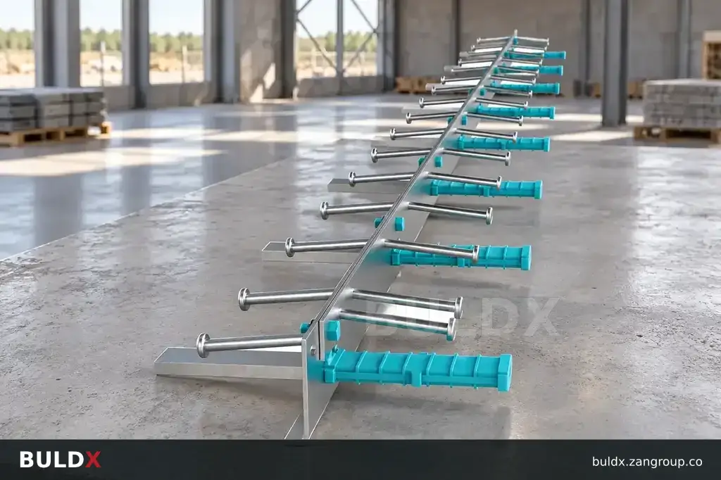 AI-generated application context: Matching industrial joint height to slab and screed depth