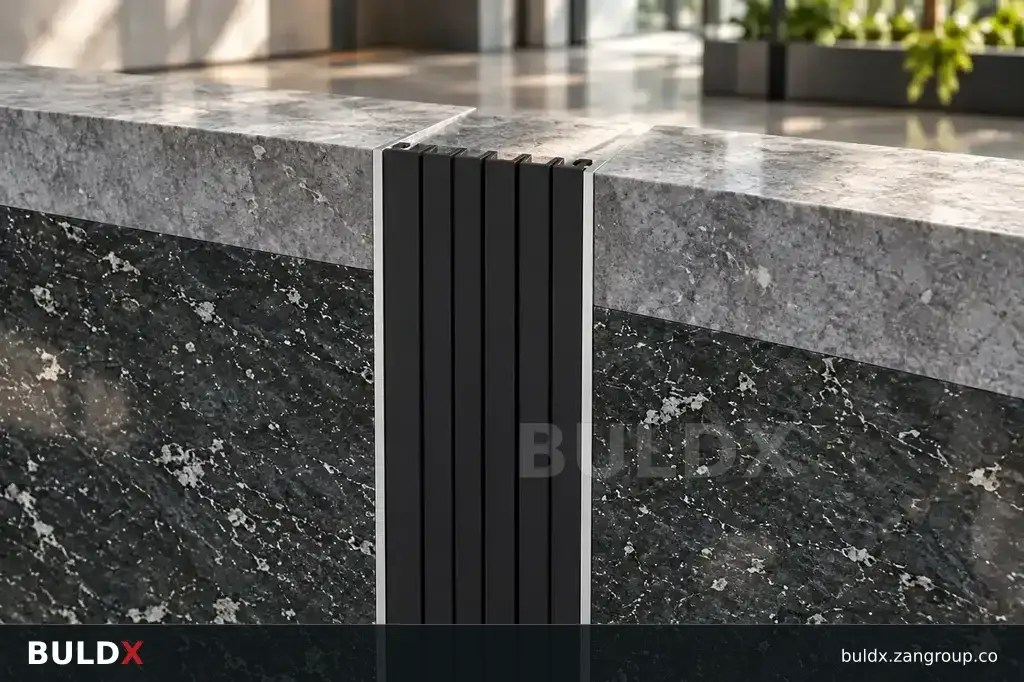 AI-generated application context: Wall and ceiling expansion joints: recessed and exposed details